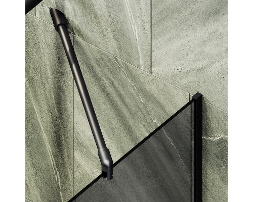 Шторка на ванну Maybah Glass MGV-152-6у 740x1400 в узком профиле Черный стекло графитовое