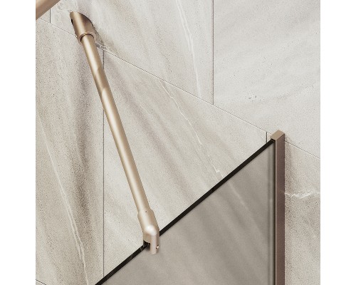 Шторка на ванну Maybah Glass MGV-74-2у 600x1400 в узком профиле Бронза стекло бронзовое матовое