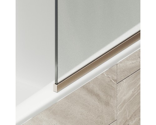 Шторка на ванну Maybah Glass MGV-92-2у 600x1400 в узком профиле Бронза стекло сатиновое