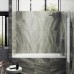 Шторка на ванну Maybah Glass 300x1400 в узком профиле Белый стекло сатиновое