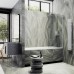 Шторка на ванну Maybah Glass 300x1400 в узком профиле Белый стекло сатиновое
