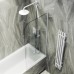 Шторка на ванну Maybah Glass 300x1400 в узком профиле Белый стекло сатиновое