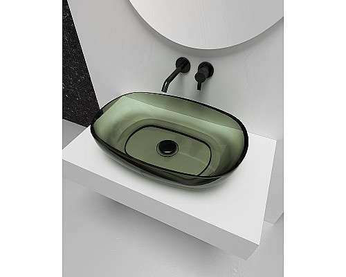Раковина-чаша Abber Kristall 60 AT2805Vesuvian Оливковая