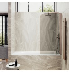 Шторка на ванну Maybah Glass 400x1400 поворотная на монопетле Бронза стекло бронзовое
