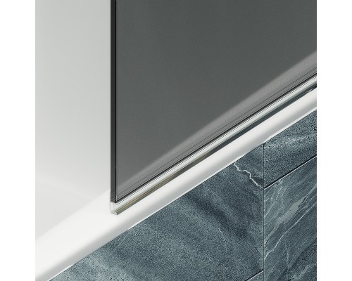 Шторка на ванну Maybah Glass MGV-614-3 600x1400 поворотная на монопетле Золото стекло графитовое матовое