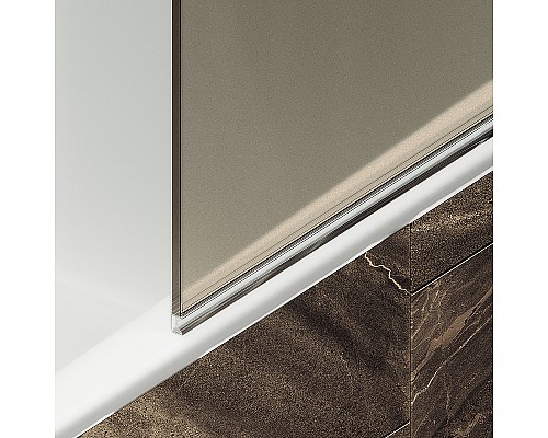 Шторка на ванну Maybah Glass MGV-625-5 800x1400 поворотная на монопетле Хром матовый стекло бронзовое матовое