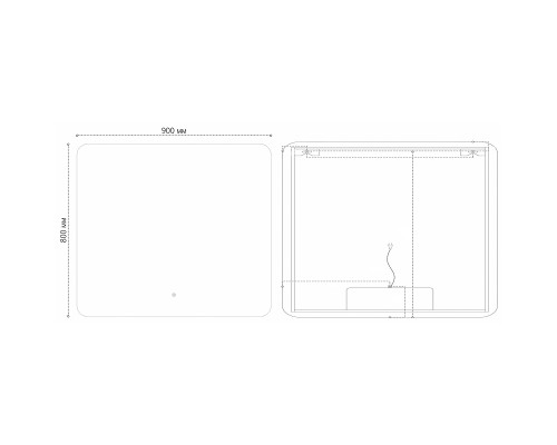 Зеркало Grossman Elegans-норма Black 90 1790802 с подсветкой Черное с сенсорным выключателем и подогревом