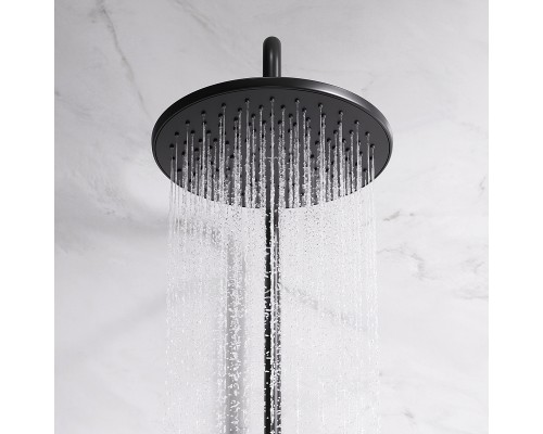 Комплект душевого уголка с душевой системой и аксессуарами AM.PM Gem 90x90 WK90EO профиль Черный матовый стекло прозрачное