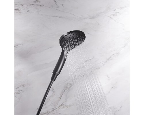 Комплект душевого уголка с душевой системой и аксессуарами AM.PM Gem 90x90 WK90EO профиль Черный матовый стекло прозрачное