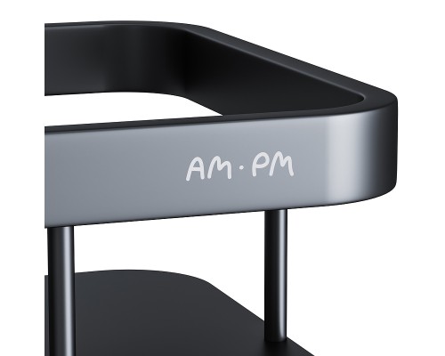 Комплект душевого уголка с душевой системой и аксессуарами AM.PM Gem 90x90 WK90EO профиль Черный матовый стекло прозрачное