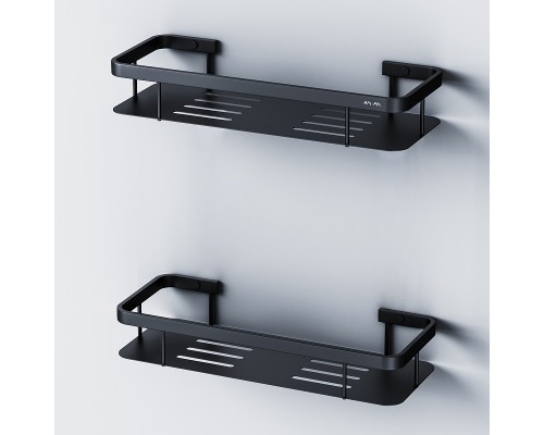 Комплект душевого уголка с душевой системой и аксессуарами AM.PM Gem 90x90 WK90EO профиль Черный матовый стекло прозрачное