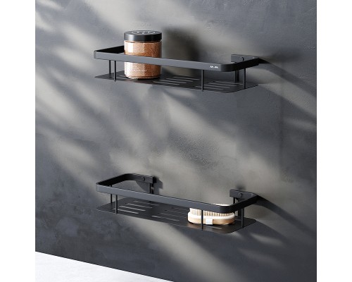 Комплект душевого уголка с душевой системой и аксессуарами AM.PM Gem 90x90 WK90EO профиль Черный матовый стекло прозрачное