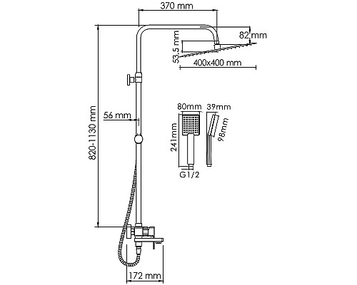 Душевая система WasserKRAFT A177.119.141.010.CH Хром