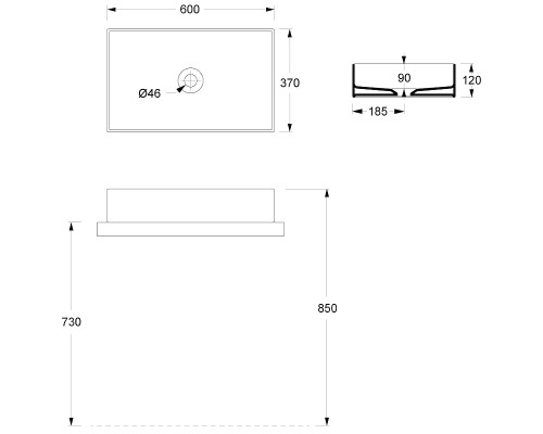 Раковина-чаша Alice Hide 60 31130109 Белая матовая