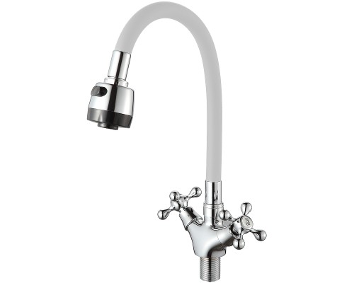 Смеситель для кухни D-Lin D153810-3T Хром Белый
