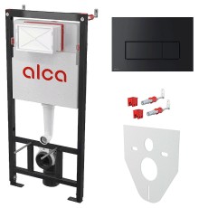 Инсталляция Alcaplast для унитаза с Черной матовой клавишей смыва