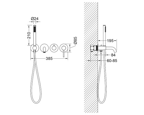 Смеситель для ванны Timo Saona 2314/18YSM Черное золото