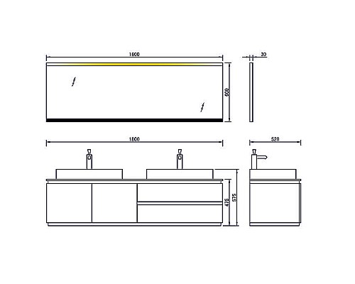 Зеркало Orans BC-6023-1800 6023MR  с подсветкой с сенсорным выключателем