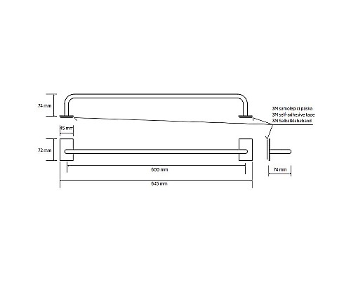 Полотенцедержатель Bemeta Easy 163104040 Черный матовый