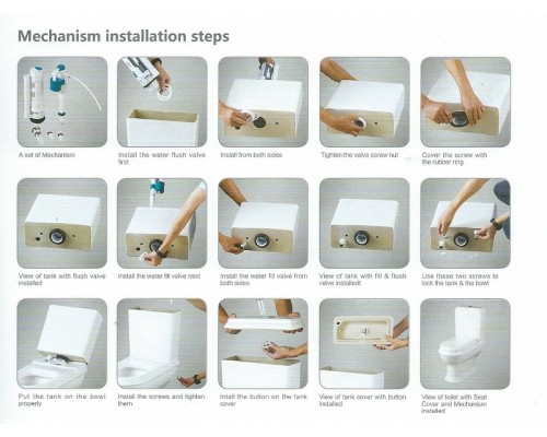 Унитаз компакт CeramaLux TR2170 с бачком и сиденьем Микролифт