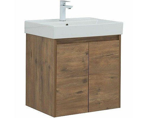 Тумба с раковиной Aquanet Nova Lite 60 302525 подвесная Дуб рустикальный