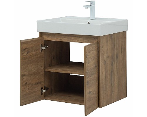 Тумба с раковиной Aquanet Nova Lite 60 302525 подвесная Дуб рустикальный