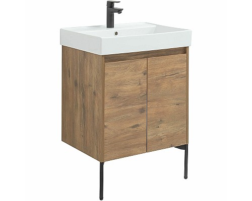 Тумба с раковиной Aquanet Nova Lite 60 302525 подвесная Дуб рустикальный