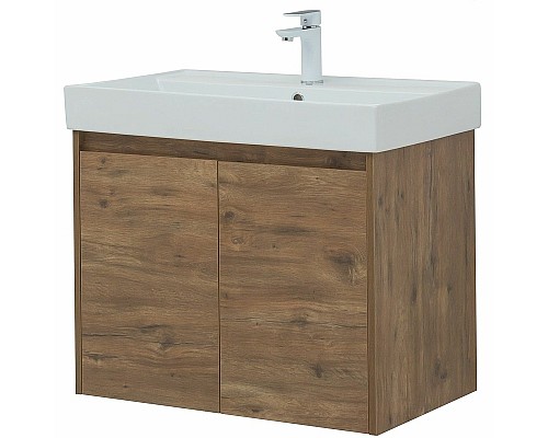 Тумба с раковиной Aquanet Nova Lite 75 302528 подвесная Дуб рустикальный