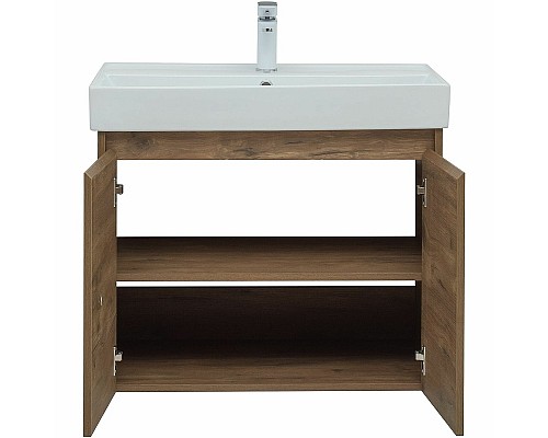 Тумба с раковиной Aquanet Nova Lite 75 302528 подвесная Дуб рустикальный