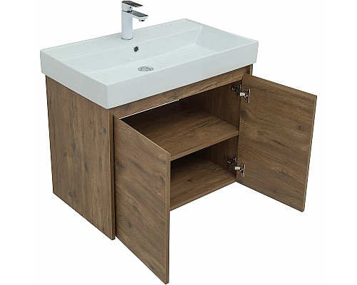 Тумба с раковиной Aquanet Nova Lite 75 302528 подвесная Дуб рустикальный