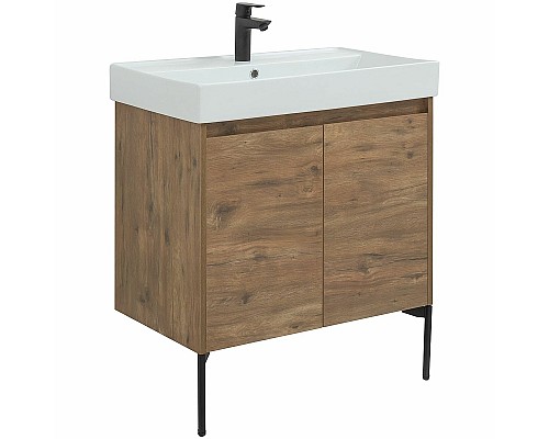 Тумба с раковиной Aquanet Nova Lite 75 302528 подвесная Дуб рустикальный