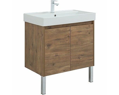 Тумба с раковиной Aquanet Nova Lite 75 302528 подвесная Дуб рустикальный