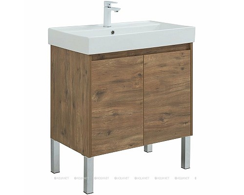 Тумба с раковиной Aquanet Nova Lite 75 302528 подвесная Дуб рустикальный