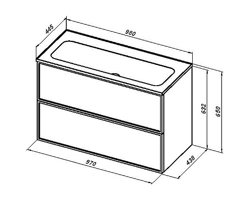 Тумба под раковину Aquanet Арт 100 313267 подвесная Маренго