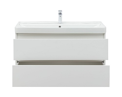 Тумба с раковиной Aquanet Вега 100 328002 подвесная Белый глянец
