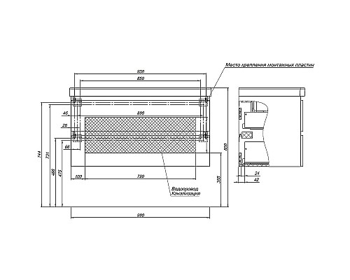 Тумба с раковиной Aquanet Вега 100 328002 подвесная Белый глянец
