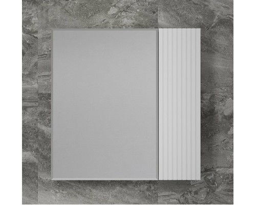 Зеркальный шкаф Style Line Стокгольм 70 ЛС-00002322 Белый рифленый софт