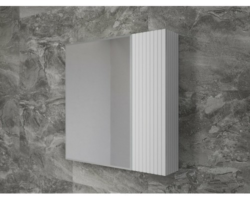 Зеркальный шкаф Style Line Стокгольм 70 ЛС-00002322 Белый рифленый софт