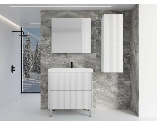 Зеркальный шкаф Style Line Стокгольм 70 ЛС-00002322 Белый рифленый софт