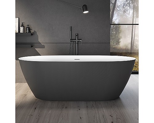 Акриловая ванна Black&White Swan SB330 Grey 170x75 330SBGR Серая матовая Белая без гидромассажа Акриловая ванна Black&White Swan SB330 Grey 170x75 330SBGR Серая матовая Белая без гидромассажа