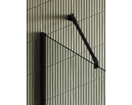 Душевая перегородка Maybah Glass MGD-720-6ш 690x1950 в широком профиле Черный стекло прозрачное