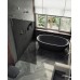 Душевая перегородка Maybah Glass 1090x1950 в широком профиле Хром матовый стекло графитовое