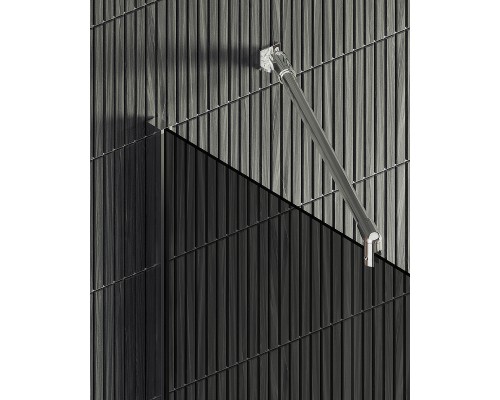 Душевая перегородка Maybah Glass 1090x1950 в широком профиле Хром матовый стекло графитовое