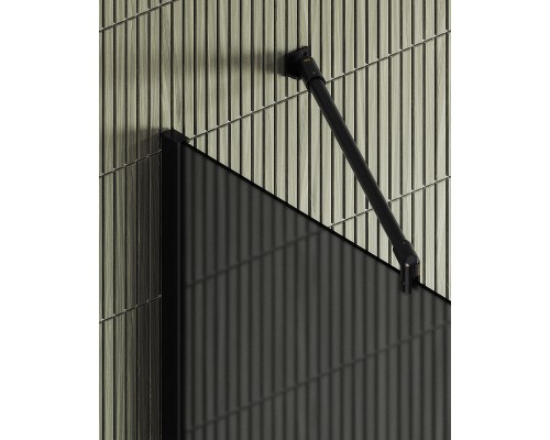 Душевая перегородка Maybah Glass 1090x1950 в широком профиле Черный стекло графитовое матовое