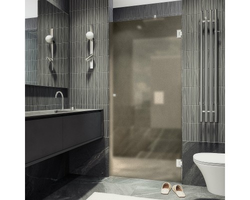 Душевая дверь Maybah Glass MGD-521-4 805x1950 на петлях Хром глянцевый стекло бронзовое матовое