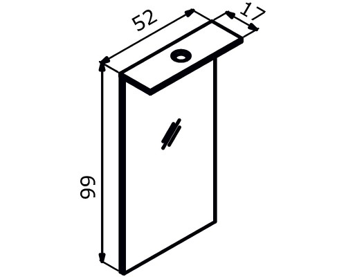 Зеркало Orka Knidos 55 3000992 с подсветкой Черное