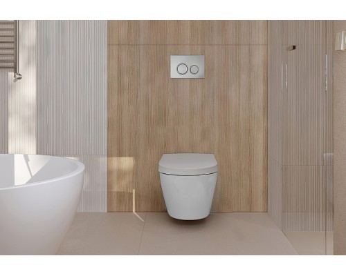 Комплект унитаза-биде Tece Spring S 955799 с инсталляцией с сиденьем Микролифт и клавишей смыва Хром глянцевый