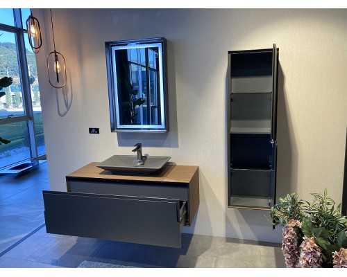 Тумба с раковиной Orka Craft 80 5003987 подвесная Орех Антрацит