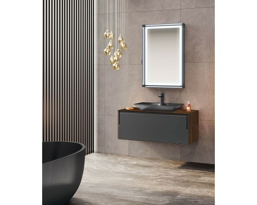 Тумба с раковиной Orka Craft 80 5003987 подвесная Орех Антрацит