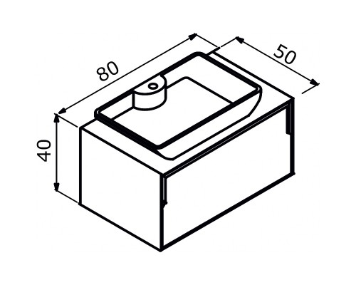 Тумба с раковиной Orka Craft 80 5003987 подвесная Орех Антрацит